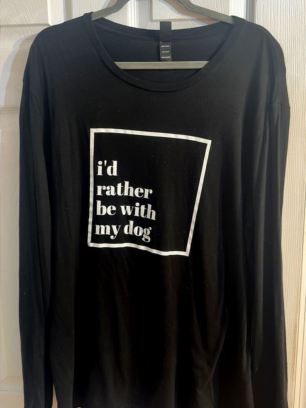 Black Long-Sleeve Dog Lover Tee - I'd Rather Be With My Dog